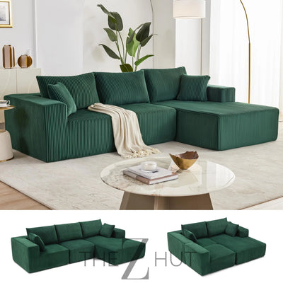108” Modular Sectional Sofa, Cloud Sectional Couch with Deep Seat, Modern Modular L-Shape Sofa Couch with Chaise,Upholstered Couches for Living Room Bedroom (Beige, Left Facing Chaise) THE Z HUT
