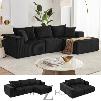 108” Modular Sectional Sofa, Cloud Sectional Couch with Deep Seat, Modern Modular L-Shape Sofa Couch with Chaise,Upholstered Couches for Living Room Bedroom (Beige, Left Facing Chaise) THE Z HUT