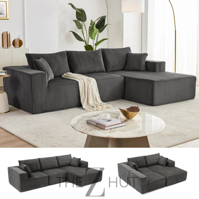 108” Modular Sectional Sofa, Cloud Sectional Couch with Deep Seat, Modern Modular L-Shape Sofa Couch with Chaise,Upholstered Couches for Living Room Bedroom (Beige, Left Facing Chaise) THE Z HUT