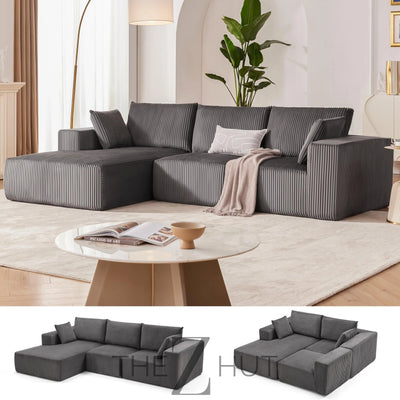 108” Modular Sectional Sofa, Cloud Sectional Couch with Deep Seat, Modern Modular L-Shape Sofa Couch with Chaise,Upholstered Couches for Living Room Bedroom (Beige, Left Facing Chaise) THE Z HUT
