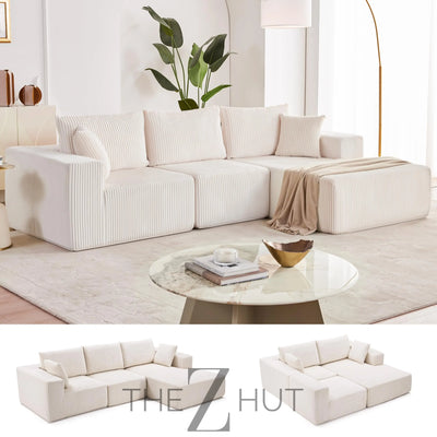 108” Modular Sectional Sofa, Cloud Sectional Couch with Deep Seat, Modern Modular L-Shape Sofa Couch with Chaise,Upholstered Couches for Living Room Bedroom (Beige, Left Facing Chaise) THE Z HUT