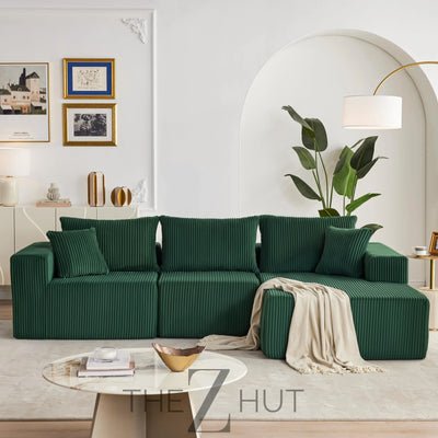 108” Modular Sectional Sofa, Cloud Sectional Couch with Deep Seat, Modern Modular L-Shape Sofa Couch with Chaise,Upholstered Couches for Living Room Bedroom (Beige, Left Facing Chaise) THE Z HUT