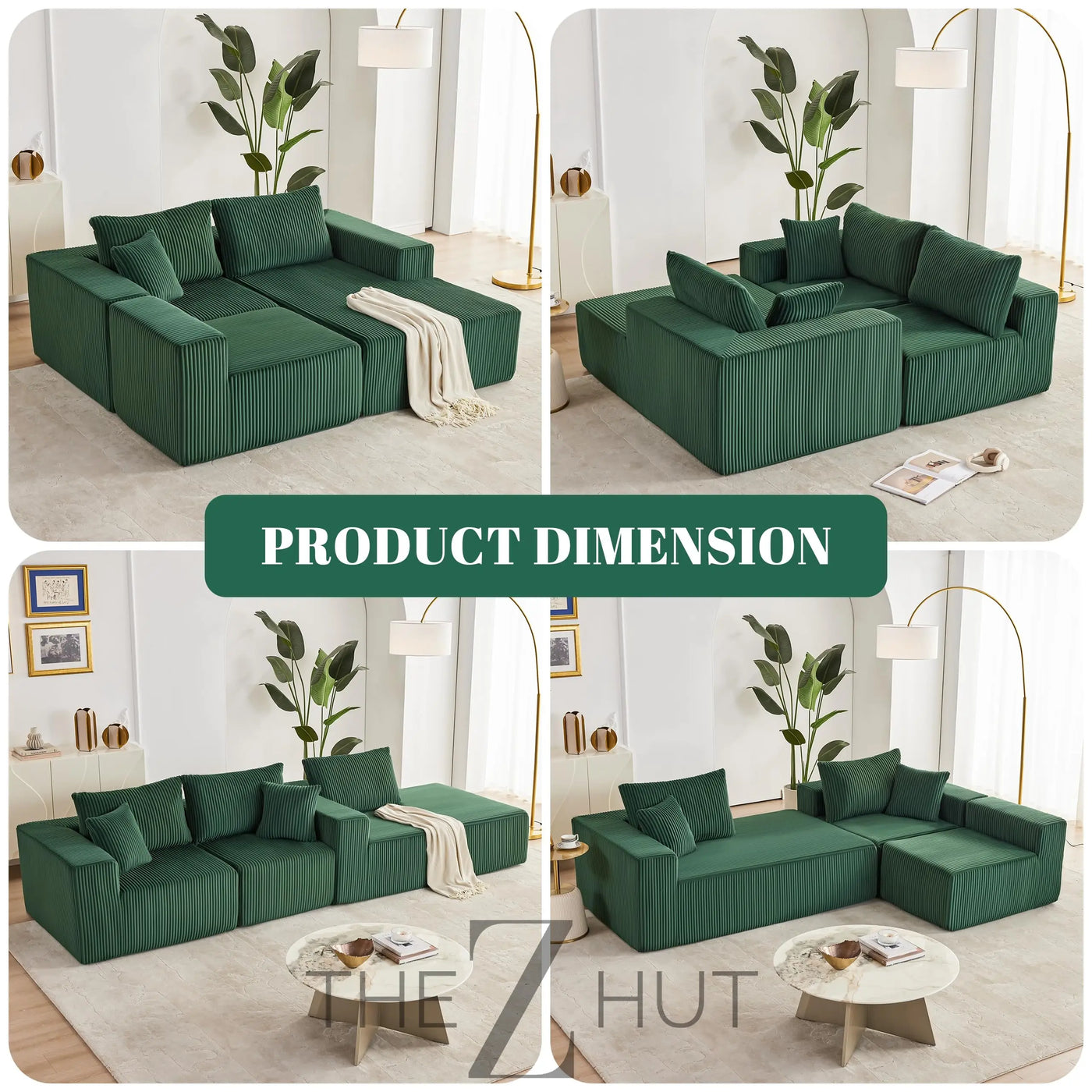 108” Modular Sectional Sofa, Cloud Sectional Couch with Deep Seat, Modern Modular L-Shape Sofa Couch with Chaise,Upholstered Couches for Living Room Bedroom (Beige, Left Facing Chaise) THE Z HUT