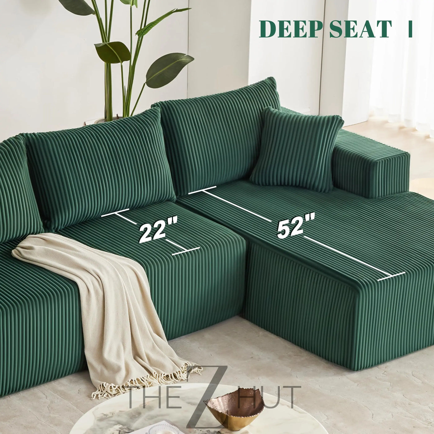 108” Modular Sectional Sofa, Cloud Sectional Couch with Deep Seat, Modern Modular L-Shape Sofa Couch with Chaise,Upholstered Couches for Living Room Bedroom (Beige, Left Facing Chaise) THE Z HUT