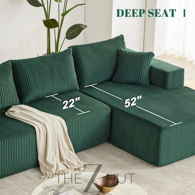 108” Modular Sectional Sofa, Cloud Sectional Couch with Deep Seat, Modern Modular L-Shape Sofa Couch with Chaise,Upholstered Couches for Living Room Bedroom (Beige, Left Facing Chaise) THE Z HUT