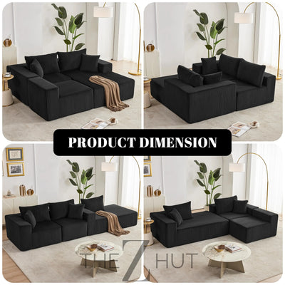 108” Modular Sectional Sofa, Cloud Sectional Couch with Deep Seat, Modern Modular L-Shape Sofa Couch with Chaise,Upholstered Couches for Living Room Bedroom (Beige, Left Facing Chaise) THE Z HUT