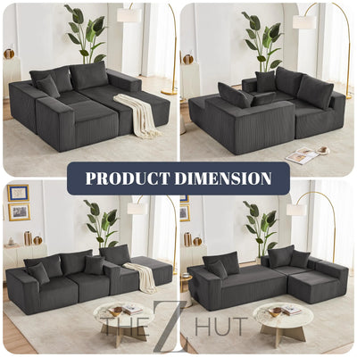 108” Modular Sectional Sofa, Cloud Sectional Couch with Deep Seat, Modern Modular L-Shape Sofa Couch with Chaise,Upholstered Couches for Living Room Bedroom (Beige, Left Facing Chaise) THE Z HUT