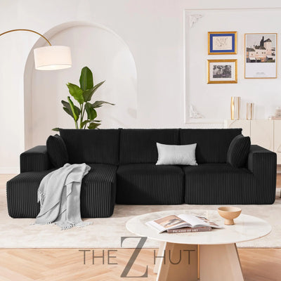 108” Modular Sectional Sofa, Cloud Sectional Couch with Deep Seat, Modern Modular L-Shape Sofa Couch with Chaise,Upholstered Couches for Living Room Bedroom (Beige, Left Facing Chaise) THE Z HUT