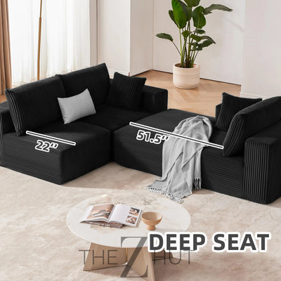 108” Modular Sectional Sofa, Cloud Sectional Couch with Deep Seat, Modern Modular L-Shape Sofa Couch with Chaise,Upholstered Couches for Living Room Bedroom (Beige, Left Facing Chaise) THE Z HUT