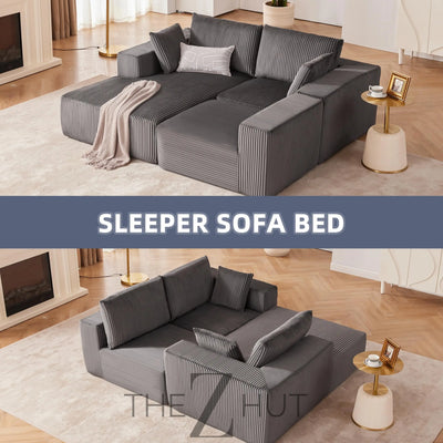 108” Modular Sectional Sofa, Cloud Sectional Couch with Deep Seat, Modern Modular L-Shape Sofa Couch with Chaise,Upholstered Couches for Living Room Bedroom (Beige, Left Facing Chaise) THE Z HUT