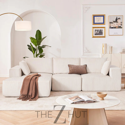 108” Modular Sectional Sofa, Cloud Sectional Couch with Deep Seat, Modern Modular L-Shape Sofa Couch with Chaise,Upholstered Couches for Living Room Bedroom (Beige, Left Facing Chaise) THE Z HUT
