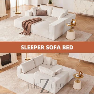 108” Modular Sectional Sofa, Cloud Sectional Couch with Deep Seat, Modern Modular L-Shape Sofa Couch with Chaise,Upholstered Couches for Living Room Bedroom (Beige, Left Facing Chaise) THE Z HUT