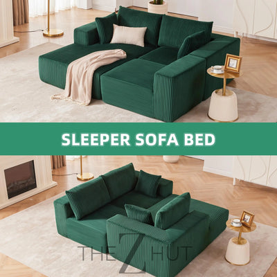108” Modular Sectional Sofa, Cloud Sectional Couch with Deep Seat, Modern Modular L-Shape Sofa Couch with Chaise,Upholstered Couches for Living Room Bedroom (Beige, Left Facing Chaise) THE Z HUT