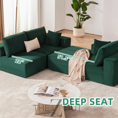 108” Modular Sectional Sofa, Cloud Sectional Couch with Deep Seat, Modern Modular L-Shape Sofa Couch with Chaise,Upholstered Couches for Living Room Bedroom (Beige, Left Facing Chaise) THE Z HUT