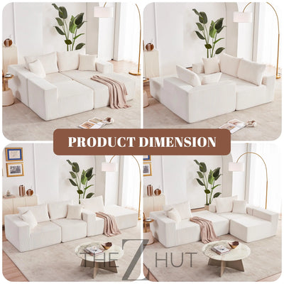 108” Modular Sectional Sofa, Cloud Sectional Couch with Deep Seat, Modern Modular L-Shape Sofa Couch with Chaise,Upholstered Couches for Living Room Bedroom (Beige, Left Facing Chaise) THE Z HUT
