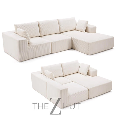 108” Modular Sectional Sofa, Cloud Sectional Couch with Deep Seat, Modern Modular L-Shape Sofa Couch with Chaise,Upholstered Couches for Living Room Bedroom (Beige, Left Facing Chaise) THE Z HUT