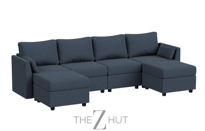 114.17" Modular Sectional Sofa, 6 Seat Modular Couch with Storage, Memory Foam, Convertible Sectional Couches for Living Room, U Shaped Comfy Modular Sofa with Chaise, Beige THE Z HUT