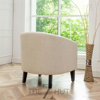 29" W Faux Leather Barrel Chairs Set of 2, Modern PU Upholstered Tufted Club Chairs with Nailhead Trim, Small Armchairs Accent Chairs for Living Room Bedroom Apartment Lounge Nursery, Green THE Z HUT