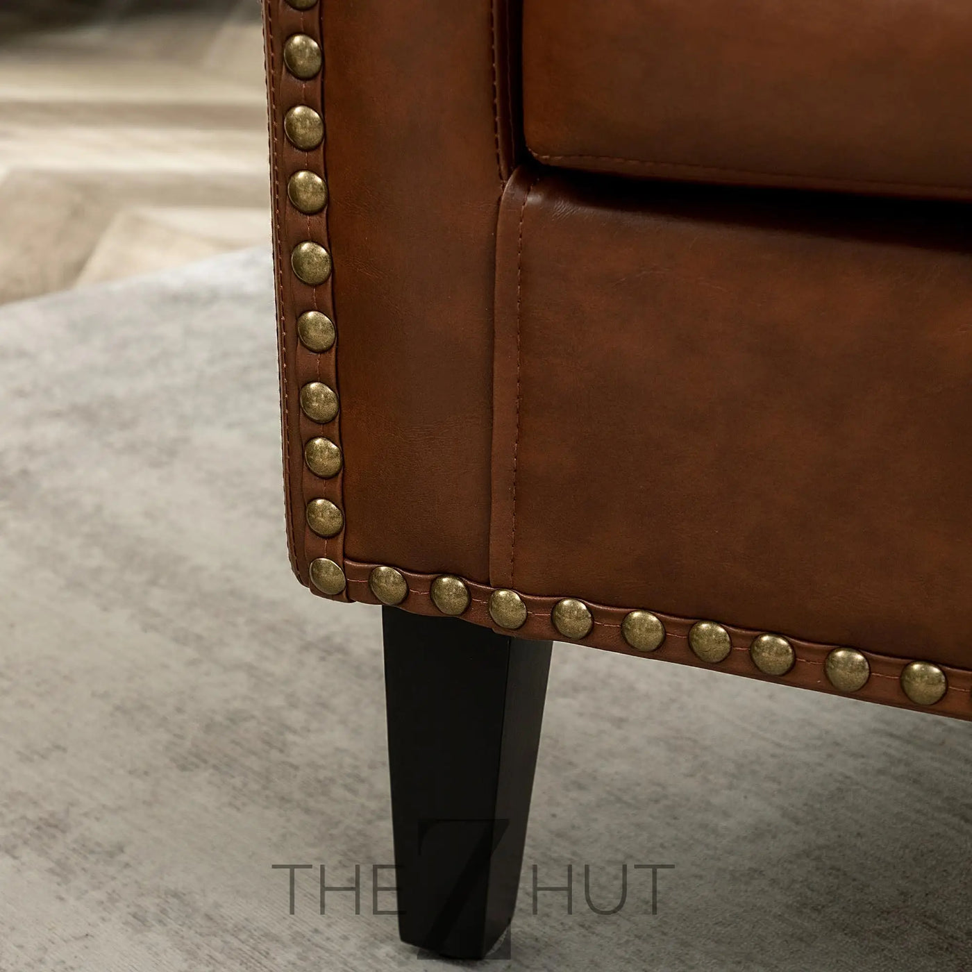 29" W Faux Leather Barrel Chairs Set of 2, Modern PU Upholstered Tufted Club Chairs with Nailhead Trim, Small Armchairs Accent Chairs for Living Room Bedroom Apartment Lounge Nursery, Green THE Z HUT