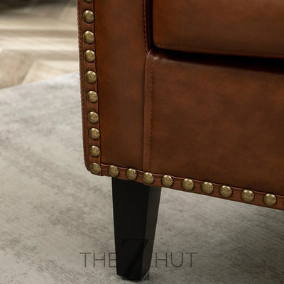 29" W Faux Leather Barrel Chairs Set of 2, Modern PU Upholstered Tufted Club Chairs with Nailhead Trim, Small Armchairs Accent Chairs for Living Room Bedroom Apartment Lounge Nursery, Green THE Z HUT