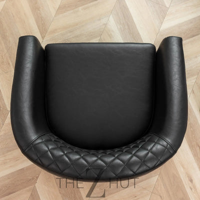 29" W Faux Leather Barrel Chairs Set of 2, Modern PU Upholstered Tufted Club Chairs with Nailhead Trim, Small Armchairs Accent Chairs for Living Room Bedroom Apartment Lounge Nursery, Green THE Z HUT