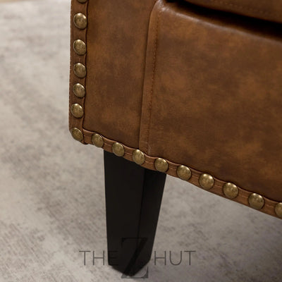 29" W Faux Leather Barrel Chairs Set of 2, Modern PU Upholstered Tufted Club Chairs with Nailhead Trim, Small Armchairs Accent Chairs for Living Room Bedroom Apartment Lounge Nursery, Green THE Z HUT