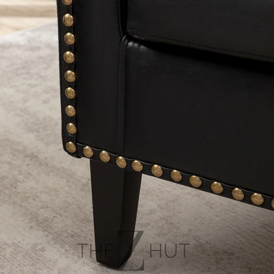 29" W Faux Leather Barrel Chairs Set of 2, Modern PU Upholstered Tufted Club Chairs with Nailhead Trim, Small Armchairs Accent Chairs for Living Room Bedroom Apartment Lounge Nursery, Green THE Z HUT