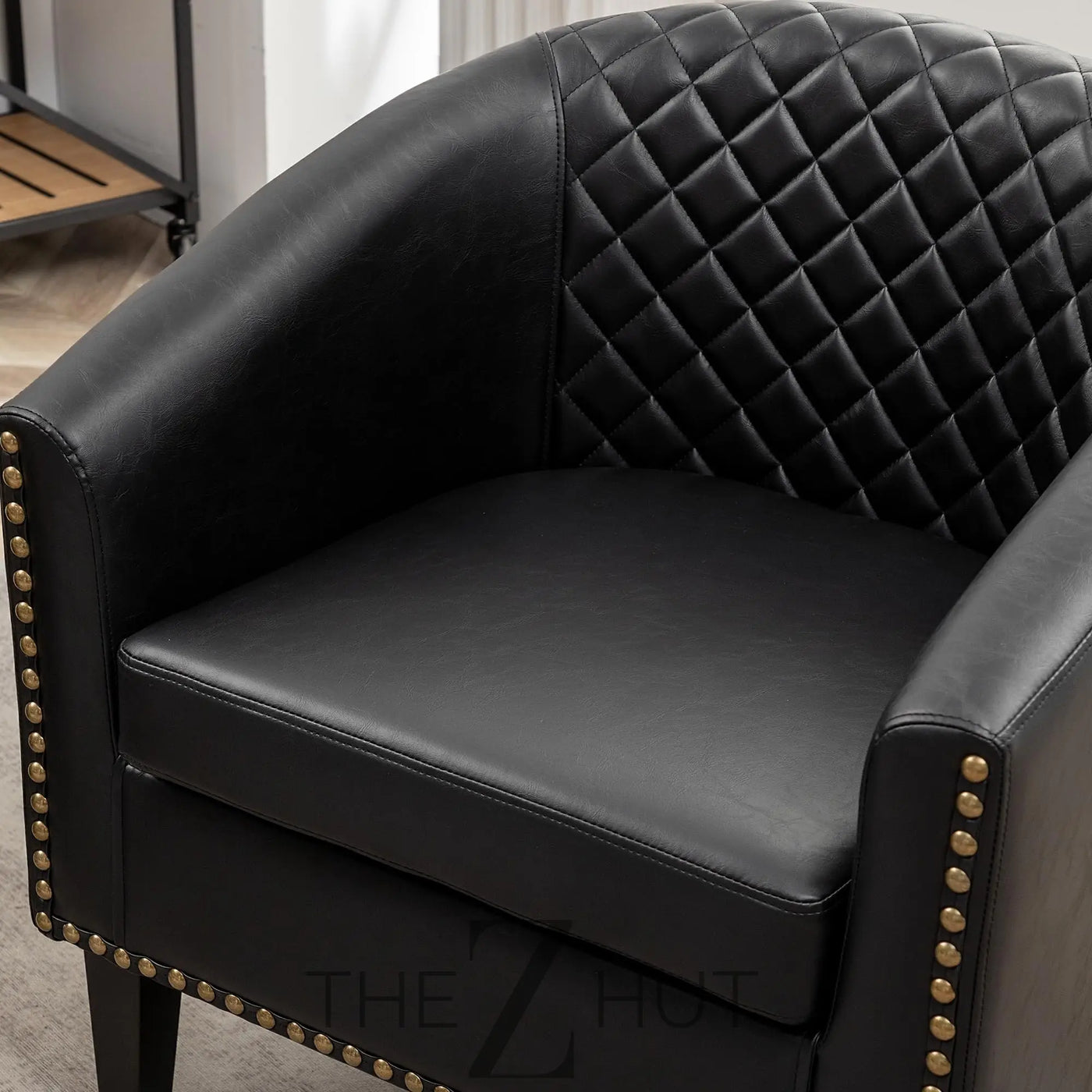 29" W Faux Leather Barrel Chairs Set of 2, Modern PU Upholstered Tufted Club Chairs with Nailhead Trim, Small Armchairs Accent Chairs for Living Room Bedroom Apartment Lounge Nursery, Green THE Z HUT
