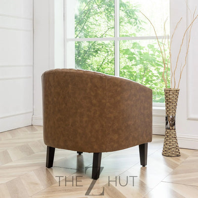 29" W Faux Leather Barrel Chairs Set of 2, Modern PU Upholstered Tufted Club Chairs with Nailhead Trim, Small Armchairs Accent Chairs for Living Room Bedroom Apartment Lounge Nursery, Green THE Z HUT