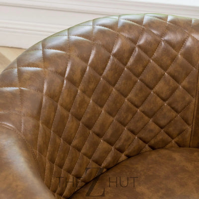 29" W Faux Leather Barrel Chairs Set of 2, Modern PU Upholstered Tufted Club Chairs with Nailhead Trim, Small Armchairs Accent Chairs for Living Room Bedroom Apartment Lounge Nursery, Green THE Z HUT