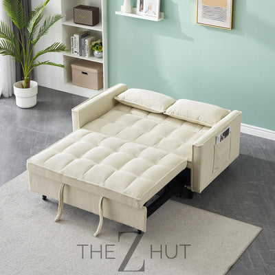 3 in 1 Convertible Sleeper Sofa Bed, Futon Couches for Living Room with Side Pocket | Adjustable Backrest| Velvet Fabric | Pull Out Couch | Loveseat | Sectional Sofa Bed(Black) THE Z HUT