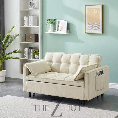 3 in 1 Convertible Sleeper Sofa Bed, Futon Couches for Living Room with Side Pocket | Adjustable Backrest| Velvet Fabric | Pull Out Couch | Loveseat | Sectional Sofa Bed(Black) THE Z HUT