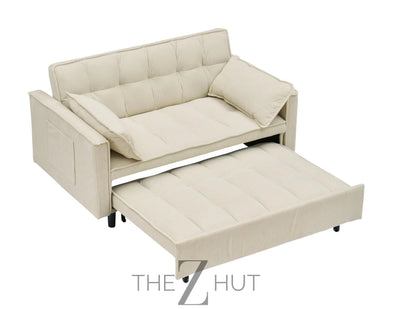 3 in 1 Convertible Sleeper Sofa Bed, Futon Couches for Living Room with Side Pocket | Adjustable Backrest| Velvet Fabric | Pull Out Couch | Loveseat | Sectional Sofa Bed(Black) THE Z HUT