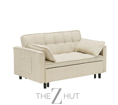 3 in 1 Convertible Sleeper Sofa Bed, Futon Couches for Living Room with Side Pocket | Adjustable Backrest| Velvet Fabric | Pull Out Couch | Loveseat | Sectional Sofa Bed(Black) THE Z HUT