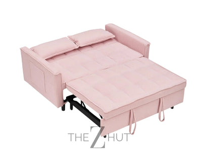 3 in 1 Convertible Sleeper Sofa Bed, Futon Couches for Living Room with Side Pocket | Adjustable Backrest| Velvet Fabric | Pull Out Couch | Loveseat | Sectional Sofa Bed(Black) THE Z HUT