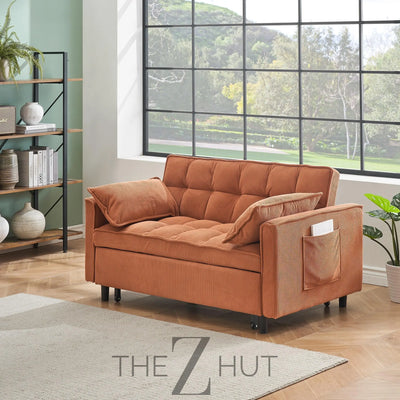 3 in 1 Convertible Sleeper Sofa Bed, Futon Couches for Living Room with Side Pocket | Adjustable Backrest| Velvet Fabric | Pull Out Couch | Loveseat | Sectional Sofa Bed(Black) THE Z HUT