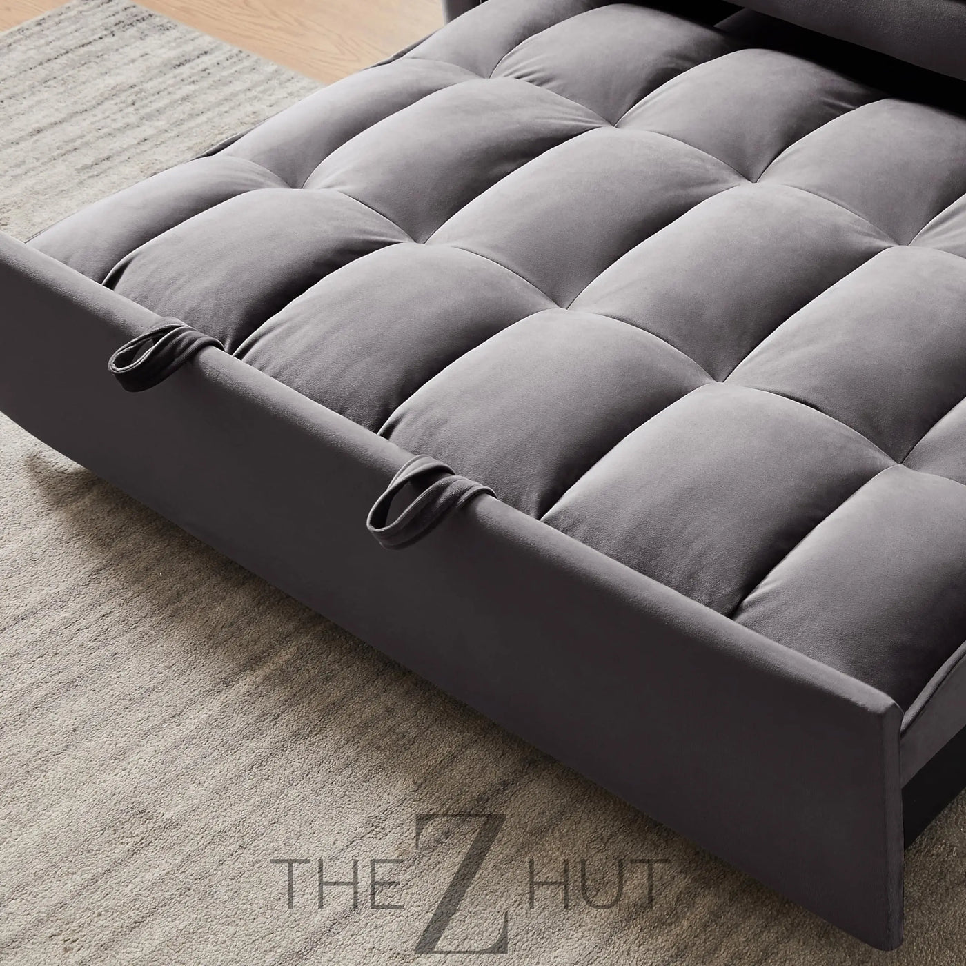 3 in 1 Convertible Sleeper Sofa Bed, Futon Couches for Living Room with Side Pocket | Adjustable Backrest| Velvet Fabric | Pull Out Couch | Loveseat | Sectional Sofa Bed(Black) THE Z HUT
