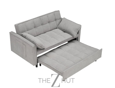 3 in 1 Convertible Sleeper Sofa Bed, Futon Couches for Living Room with Side Pocket | Adjustable Backrest| Velvet Fabric | Pull Out Couch | Loveseat | Sectional Sofa Bed(Black) THE Z HUT