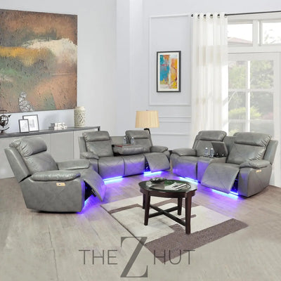 A Ainehome Furniture 3PC Sectional Sofa Living Room Office Sofa Set Electric Motion Sofa Loveseat Reclining Sofa(A-Grey, 3 Piece Set) THE Z HUT