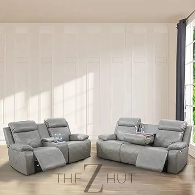 A Ainehome Furniture 3PC Sectional Sofa Living Room Office Sofa Set Electric Motion Sofa Loveseat Reclining Sofa(A-Grey, 3 Piece Set) THE Z HUT