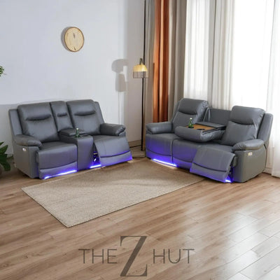 A Ainehome Furniture 3PC Sectional Sofa Living Room Office Sofa Set Electric Motion Sofa Loveseat Reclining Sofa(A-Grey, 3 Piece Set) THE Z HUT