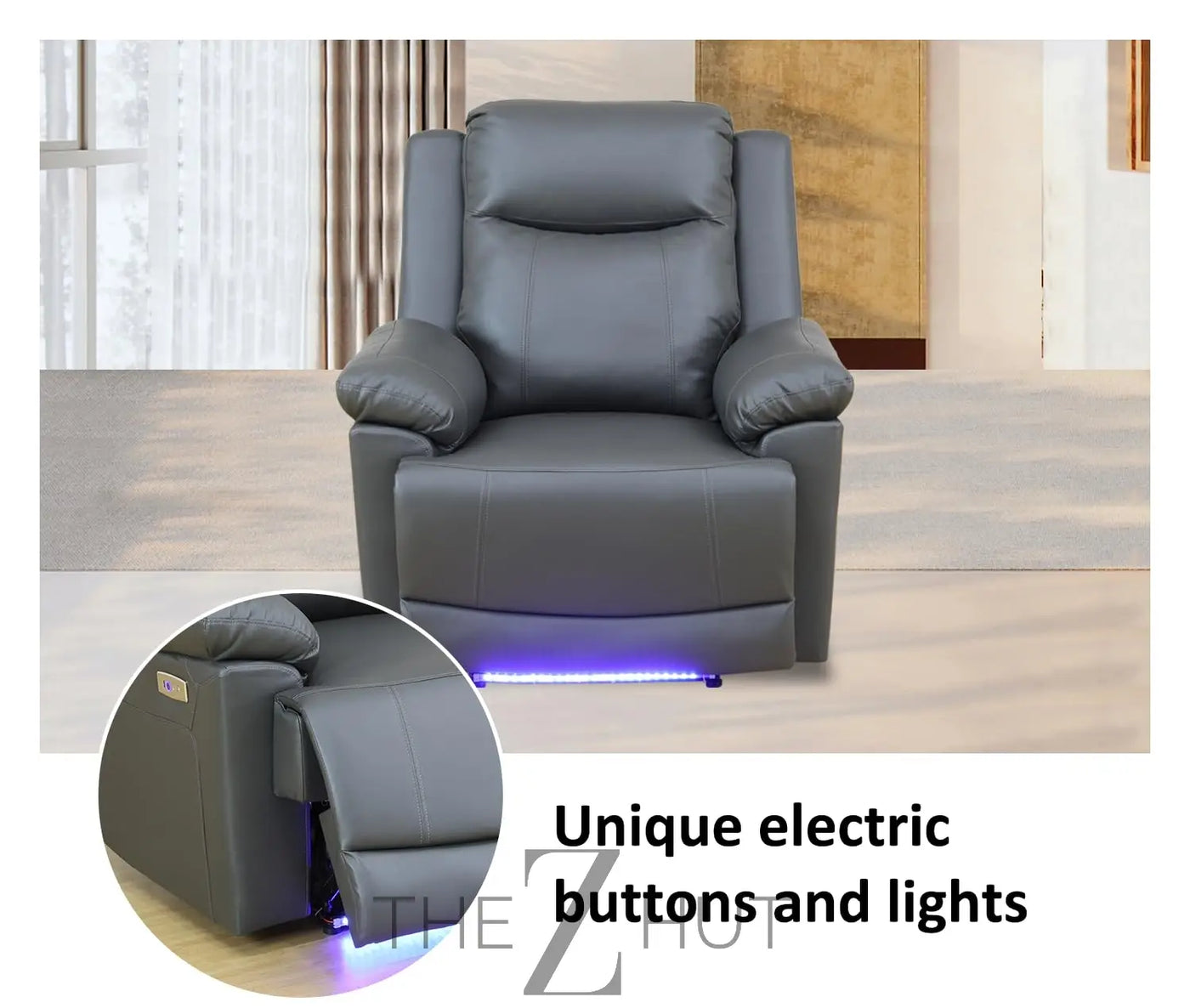A Ainehome Furniture 3PC Sectional Sofa Living Room Office Sofa Set Electric Motion Sofa Loveseat Reclining Sofa(A-Grey, 3 Piece Set) THE Z HUT