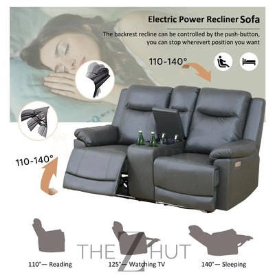 A Ainehome Furniture 3PC Sectional Sofa Living Room Office Sofa Set Electric Motion Sofa Loveseat Reclining Sofa(A-Grey, 3 Piece Set) THE Z HUT