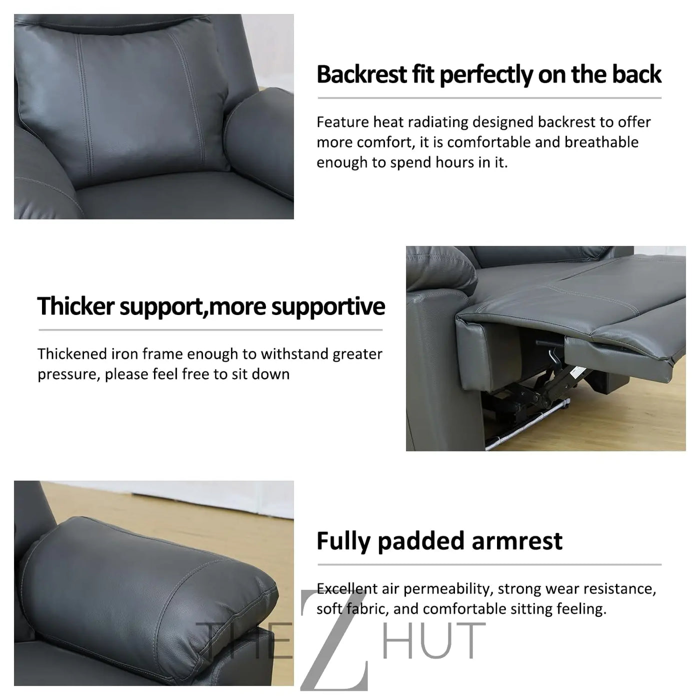 A Ainehome Furniture 3PC Sectional Sofa Living Room Office Sofa Set Electric Motion Sofa Loveseat Reclining Sofa(A-Grey, 3 Piece Set) THE Z HUT