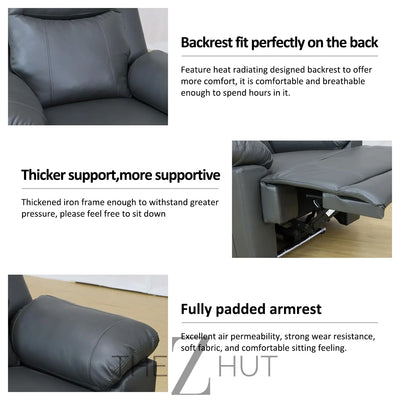 A Ainehome Furniture 3PC Sectional Sofa Living Room Office Sofa Set Electric Motion Sofa Loveseat Reclining Sofa(A-Grey, 3 Piece Set) THE Z HUT
