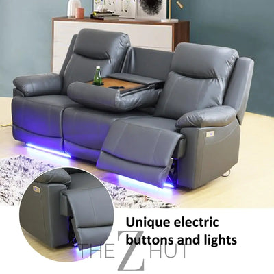 A Ainehome Furniture 3PC Sectional Sofa Living Room Office Sofa Set Electric Motion Sofa Loveseat Reclining Sofa(A-Grey, 3 Piece Set) THE Z HUT