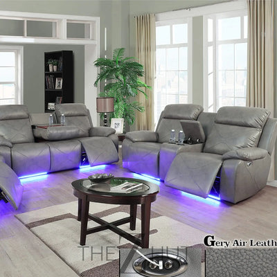 A Ainehome Furniture 3PC Sectional Sofa Living Room Office Sofa Set Electric Motion Sofa Loveseat Reclining Sofa(A-Grey, 3 Piece Set) THE Z HUT
