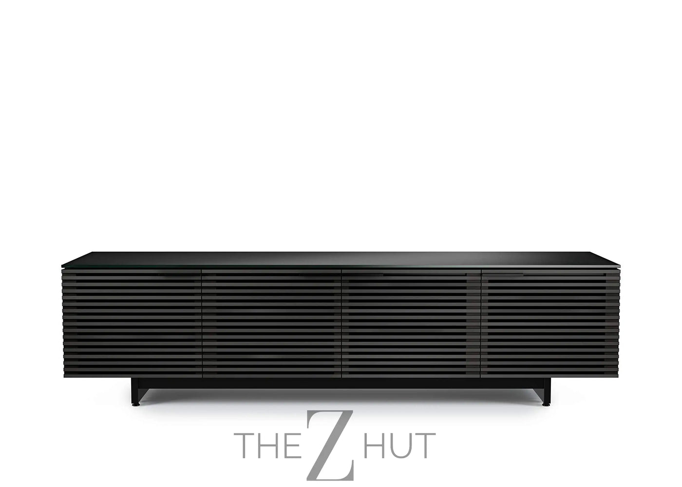 BDI Furniture Corridor 8173-79.25'' TV Stand for TVs up to 85" with Soundbar Shelf, Adjustable Shelves, Cable Management, Ventilation, Tempered Glass Top, Chocolate Stained Walnut THE Z HUT