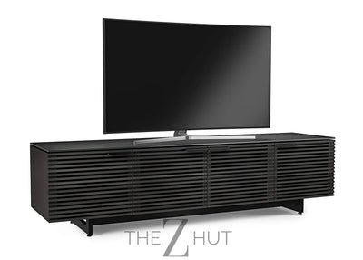BDI Furniture Corridor 8173-79.25'' TV Stand for TVs up to 85" with Soundbar Shelf, Adjustable Shelves, Cable Management, Ventilation, Tempered Glass Top, Chocolate Stained Walnut THE Z HUT