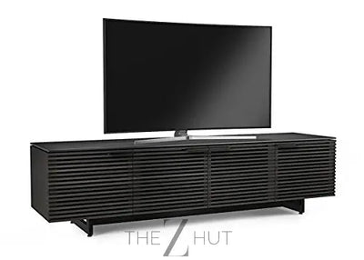 BDI Furniture Corridor 8173-79.25'' TV Stand for TVs up to 85" with Soundbar Shelf, Adjustable Shelves, Cable Management, Ventilation, Tempered Glass Top, Chocolate Stained Walnut THE Z HUT